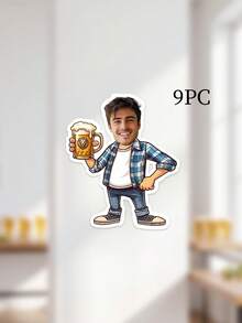 Custom Photo Beer Guy Banner, Personalized Cartoon Man Banner With Beer Mug,Custom Hanging Sign For Men Birthday, Beer Party Wall Decor Supplies - Multicolor - View 13