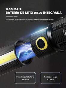 6 Pieces Strong Light LED Flashlight, Multifunctional Portable LED Outdoor Flashlight, With Lithium Battery And High Strength Material, 3 Modes, Multifunctional Zoom Telescopic Light Type-C For Outdoor Use, Suitable For Outdoor Use, Home, Hiking, Cycling, Fishing, Car, Emergency Lighting. - 6 buah - View 6