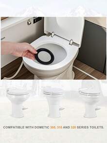 2 Pcs 385311658 Toilet Flush Ball Seal Replacement For Dometic 300 310 320 RV - Black - View 8