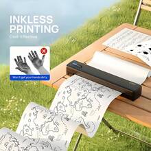 ORICO C80 Modern Office Printer, Home Office Essential, 2-In-1 Thermal Portable Printer, Can Print Documents And Tattoo Templates, Compatible With Smartphones And Laptops, Compatible With 8.5x11" And A4 Paper Sizes, Automatic Paper Suction, Suitable For Office/Home/Travel - Multicolor - View 2