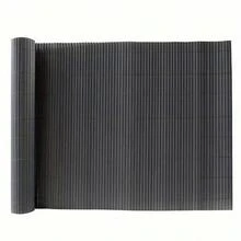 Grey Privacy Screen PVC Slat Bamboo Effect Fence Garden Privacy Screen Fencing Shade Border Screening Roll - Gray - View 1