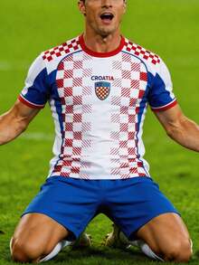 Croatia World Cup Men's & Youth Soccer Jersey, Round Neck Comfortable Sports Top, Red, Autumn Style - Red - View 8