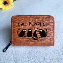 Cartoon Cat Print Card Holder, Lightweight Fashion Wallet, Suitable For Daily Use, Women's Gift Mini Wallet Handbag - Multicolor - View 12
