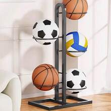 Basketball Display Rack Wall Mounted Iron Ball Storage Shelf Multi-Functional Sports Equipment Organizer - Multicolor - View 5