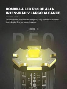 4 Pieces Strong Light LED Flashlight, Multifunctional Portable LED Outdoor Flashlight, With Lithium Battery And High Strength Material, 3 Modes, Multifunctional Zoom Telescopic Light Type-C For Outdoor Use, Suitable For Outdoor Use, Home, Hiking, Cycling, Fishing, Car, Emergency Lighting. - 4. Piezas - View 5