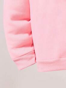 2pcs/Set Toddler Cartoon Print Warm Hoodie And Sweatpants Set - Pink - View 3