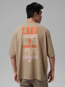 Jordan Men's AS FLT REIS LGND SS CREW Short Sleeve Knit Collarless T-Shirt TIF3117-247 - Brown - View 2