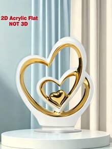 Luxury Acrylic Electroplated Gold Heart-Shaped "Love" Creative Home Decor Heart Sculpture Love Statue, Suitable For TV Stand, Entryway, Desk, Christmas Thanksgiving Gift, Office Decoration, Exquisite Craftsmanship, Living Room Bedroom Room Decor Accessory - A - View 6