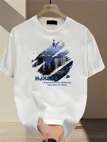 [Envío en 24h desde DE/FR/ES]Camisetas Gráficas para Hombre - Camiseta de Estilo Urbano de Verano, Manga Corta de Algodón con Cuello Redondo, Lavable a Máquina, Ropa Casual - el regalo perfe - A - Ver 1