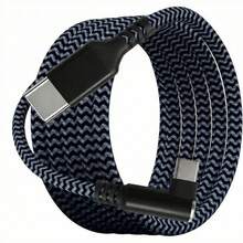 90°直角 Type-C 轉 Type-C 編織線，相容於三星、Apple 系列/及其他裝置智慧型手機充電器 - 灰色 - 查看 7