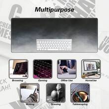 تصميم بسيط، وسادة فأرة كبيرة جداً متينة/وسادة فأرة ألعاب/وسادة فأرة مكتب/وسادة لوحة مفاتيح الكمبيوتر المحمول/حصيرة المكتب - حواف مخيطة بدقة، قاعدة مطاطية مانعة للانزلاق، أحجام متعددة متاحة. - لوحة الماوس - مشاهدة 4