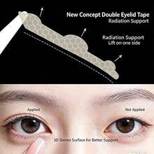 3D 立體支撐雙眼皮貼，隱形防水眼皮提拉貼，適用於單眼皮、下垂眼，適合日常化妝、派對與工作使用 - 彩色 - 查看 4