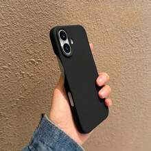Ultra Thin Candy Color Lightweight Semi-Wrapped Borderless Case Compatible With IPhone 17 Pro Max 16 15 14 13 12 11 Back Cover - Black - View 5