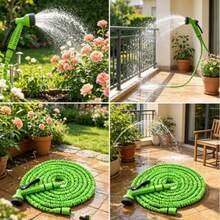 200FT Expandable Garden Hose, Water Pipe Flexible Hose With 7 Function Spray Nozzle For Watering Lawn Yard Garden Car Washing Pet Cleaning Easy Storage Ergonomic Design (Green) - A - View 12