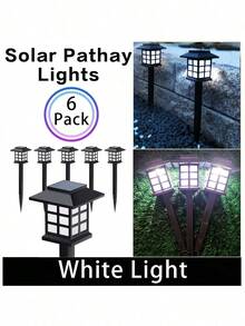 2入組與6入組 LED 太陽能花園燈，塑膠戶外燈籠式路徑照明燈，600mAh 鎳電池供電，簡易安裝，適用於走道、庭院與社區裝飾－白光、暖光與彩色光 - Small House - 查看 14