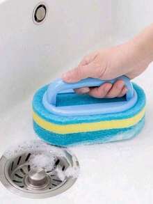 Multi-Function Scrub Brush With Handle, Heavy-Duty Cleaning Brush For Kitchen, Bathroom Tiles, Bathtub, Sink And Floor, Ergonomic Handheld Scrub Pad Designed For Cleaning Pots, Pans And Tile Grout - Multicolor - View 8