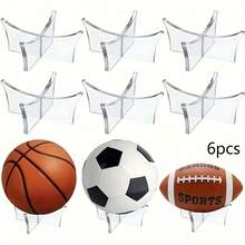 1/2/6pcs Acrylic Ball Display Stands, High Transparency PMMA Material, One-Piece Molded Stable Support, Dust-Proof And Elegant, Suitable For Basketball, Football, Rugby, Sports Collectibles Display, Study Room, Exhibition Hall, Desktop Decor, Fan Collection Display And Storage Base - A - View 11