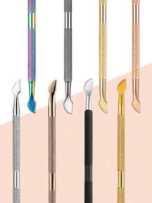 ART LALIC 2-In-1 Stainless Steel Nail Cuticle Pusher Dead Skin Remover, Foot And Hand Manicure Nail Care Cleaning Tool - Multicolor - View 2