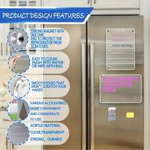 1pc Transparent Acrylic Magnetic Message Board, Erasable Weekly Planner/To-Do List Fridge Magnet, Suitable For Home And Office (+1 Whiteboard Marker), Best Gift For Birthday And Graduation - Message Board - View 6