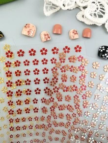 4pcs/1pc Stiker Kuku Laser Motif Bunga, Desain Bunga, Warna-warni Serbaguna Mudah Dibuat, Kreasi Seni Kuku DIY Eksklusif untuk Anak-anak, Cocok untuk Ulang Tahun, Pesta, Dekorasi Kuku Sehari-hari - MultiWarna - View 7