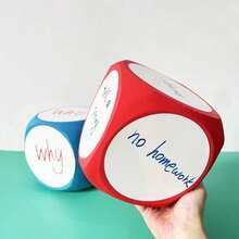1 EVA Erasable Dice, Reusable, Solid Six-Sided Puzzle Dice With A Hand-Written Message Board, Fun Teaching Aid Includes An Eraser And Marker, Perfect For Daily Use In Schools And Offices, Helps Develop Math And English Skills, Back To School - Multicolor - View 2