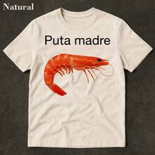 T-shirt drôle avec le meme "Puta Madre Shrimp", T-shirt crevette, Crevette, T-shirt crevette, T-shirt agressif, T-shirt ironique, T-shirt meme viral, T-shirt meme "Unhinged" - Noir - Voir 2