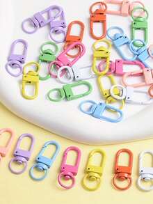 10/20/30/50/100/200pcs Alloy Rotating Lobster Clasp Keychain, Multi-Function Spring Quick Release Key Ring, Suitable For Handbags And Accessories - Multicolor - View 4