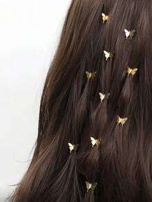 10/Set Metal Butterfly Clip Combination, Gold Gradient Side Clips, Mini Design, Sweet & Cute Hairstyle - Suitable For Girls And Teenagers, Perfect For Daily Wear, Dates, School, Parties And More - Multicolor - View 6