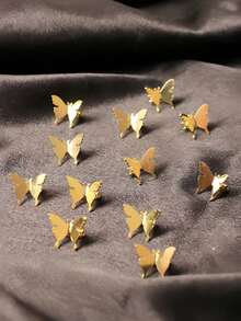 10/Set Metal Butterfly Clip Combination, Gold Gradient Side Clips, Mini Design, Sweet & Cute Hairstyle - Suitable For Girls And Teenagers, Perfect For Daily Wear, Dates, School, Parties And More - Multicolor - View 8