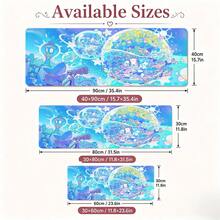 Dreamy Blue Ocean Shark Telescope Cartoon Illustration Desk Mat, Cute Starry Sky Galaxy Large Non-Slip Mouse Pad, Thickened Keyboard Pad, Suitable For Gaming And Office - View 5
