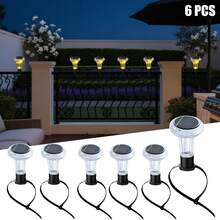 6/12pcs Solar Powered LED Tie Lights, 3 Modes White/Warm/Colorful, Easy Install Flexible Binding Lights, Suitable For Swimming Pool Edge, Trampoline, Fence And Garden Ground Decoration, Waterproof Solar Outdoor Lights - multicolor - View 12