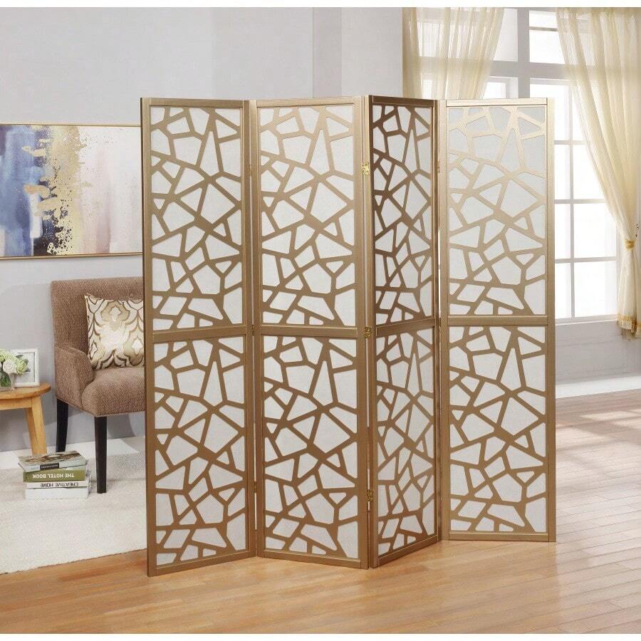 [Free Shipping] Giyano 4 Panel Screen Room Divider, Gold-XY423745 - 1 - View 1