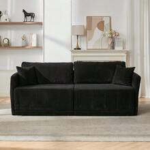 Modern Minimalist Fabric Sofa With Multifunctional Conversion: Comfortable Sofa Bed For Living Rooms, Offices And Studios, Foldable Double Sofa Bed For Small Apartments. - 黑色 - 查看 3