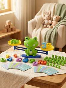 Random Frog Balancing Math Toy Set, Interactive Weight Stacking And Counting Game, Suitable For Kids, Logical Thinking And Intellectual Development, Girls Toy, Educational Counting And Weight Comparison Activities (Birthday/Christmas/Halloween Gift) - Multicolor - View 2