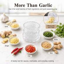 Transparent Manual Garlic Twist - Multi-Functional Mincer & Grinder For Garlic, Onion, Ginger, Herbs, Nuts, Impact Resistant Kitchen Gadget & Home Accessory - White - View 3