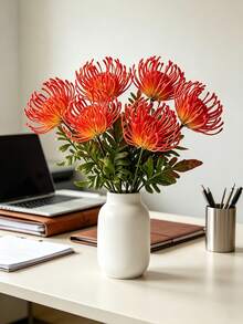 6/3/1pc Artificial Holiday Decorative Flowers - Red Emperor Silk Chrysanthemum, Long-Lasting Without Fading Or Wilting. Versatile Use, Suitable For Home Living Room, Dining Table, Entryway, Bedroom And Other Scenes As Decoration, Also Can Be Used For Wedding Floral Arrangements, Party Decor, Flower Shop Display, Photography Props, An Excellent Choice For Creating Atmosphere - Multicolor - View 3