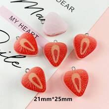 5pcs Resin Colorful Faux Sliced Watermelon Strawberry Pineapple Orange Fruit Pendants DIY Handmade Jewelry Accessories - Multicolor - View 20