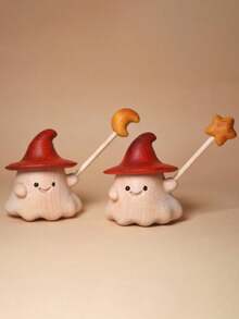 1pc Mini Halloween Carving Ghost Figurine,Cute Detachable Spooky Statue Ornament,Suitable For Halloween Party Decor,For Livingroom,Office Table,Car Decor,Suitable As Gift For Halloween Party,Theme Party - Multicolor - View 7