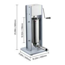 Embutidora Manual de Salchichas Capacidad de 5 L, Embutidora Vertical de Mesa de Acero Inoxidable con 5 Tubos de Relleno para Churros Salchichas para Hogar, Cocina, Restaurante, Supermercado - 5 litros - Ver 9