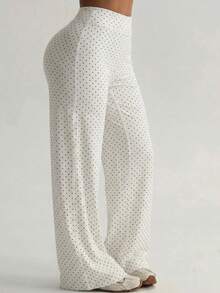 Autumn/Winter Wide Leg Pants 2 Pieces Set, Draping Slimming Fit, Versatile Everyday Wear Sports Fall - Multicolor - View 4