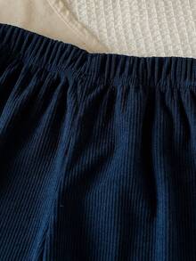 4-7 Years Old Girls Set, Floral Embroidery Ruffle Round Neck Long Sleeve Top With Straight Leg Pants Fashion Set, Suitable For Daily Wear/School/Party - Navy Blue - View 11