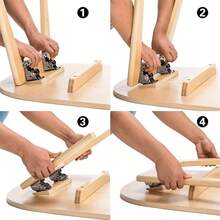 4pcs Foldable Bracket, Folding Locking Hinge Lock, Expandable Support Bracket, Self-Locking Hinge With Screws, Suitable For Table And Bed Legs - Multicolor - View 6