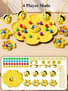 Children's Bee Honey Collection Magnetic Toy For Early Education - Interactive Family Multi-Player Fishing Magnetic Tabletop Game Toy - Multicolor - View 11
