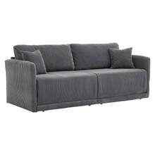 Modern Minimalist Fabric Sofa With Multifunctional Conversion: Comfortable Sofa Bed For Living Rooms, Offices And Studios, Foldable Double Sofa Bed For Small Apartments. - 灰色 - 查看 8
