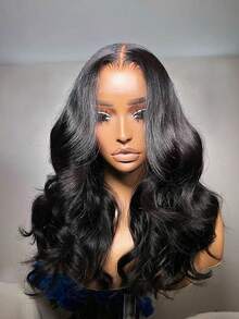250% Density Body Wave Lace Front Wig Human Blended Hair 13x4/6 Pre Plucked HD Lace Frontal Wig With Baby Hair For Women Pre-Plucked & Pre-Bleached Natural Black Body Wave Hair Style - Natural Black - 查看 3