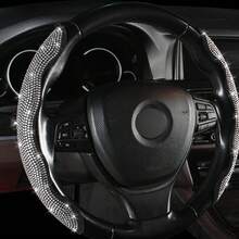 2pcs Non-Slip Steering Wheel Cover - Crystal Diamond Decoration + Two-Section Embedded Design + No Inner Ring, For Car/MPV/SUV/RV/Pickup/Van - 2pcs - View 5