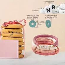 5760pcs Rose Pink & White Polymer Clay Beads, Small Perforated Clay Beads, DIY Friendship Bracelet Making, Creative Holiday Gift - Multicolor - View 3