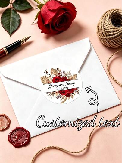 24/72/120pcs Customized Text Wedding Stickers, Personalized Celebration Labels For Water Bottles, Laptops And Cars, Birthday And Anniversary Gift Stickers