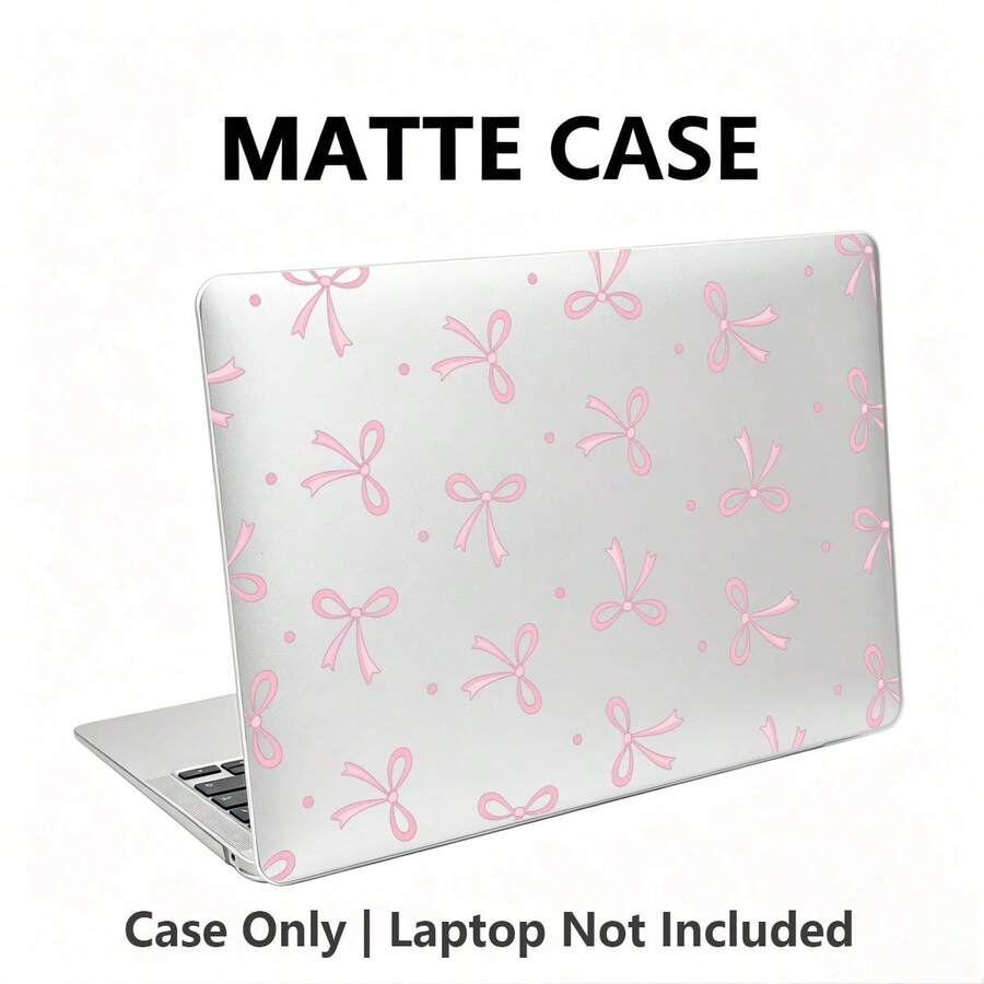 1件粉色蝴蝶結UV印花筆記本電腦保護殼,透明硬殼保護套,適用於MacBook Air和Pro,耐用塑料保護套 - 查看 1
