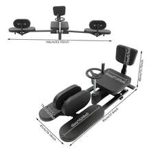 Beinstrecker Beinspaltmaschine 0–210° verstellbar, Heim-Fitness Trainer für Ballett Tanz Gymnastik, Belastbar bis 100kg, mit PU Sitzkissen Rückenlehne & Rollen - Schwarz - Übersicht 2